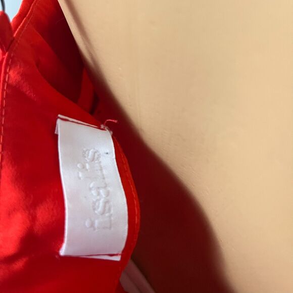 Red Satin Slip Dress Size Small Cowl Neck Midi Valentine’s Day Date Night Flirty - Picture 8 of 12